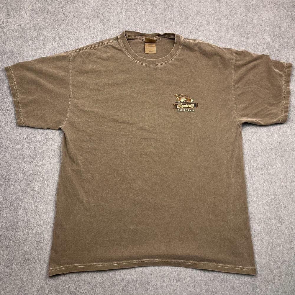 gildan ultra cotton monterey california t-shirt brown short sleeve mens large